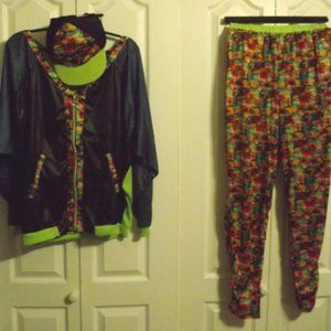 Smiffys OS Retro3 Piece Tracksuit Costume NWOT
